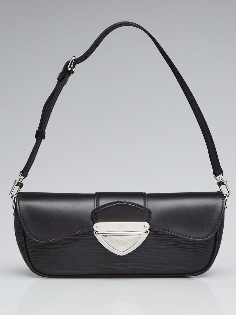 Louis Vuitton - Authenticated Montaigne Handbag - Leather Black Plain for Women, Very Good Condition