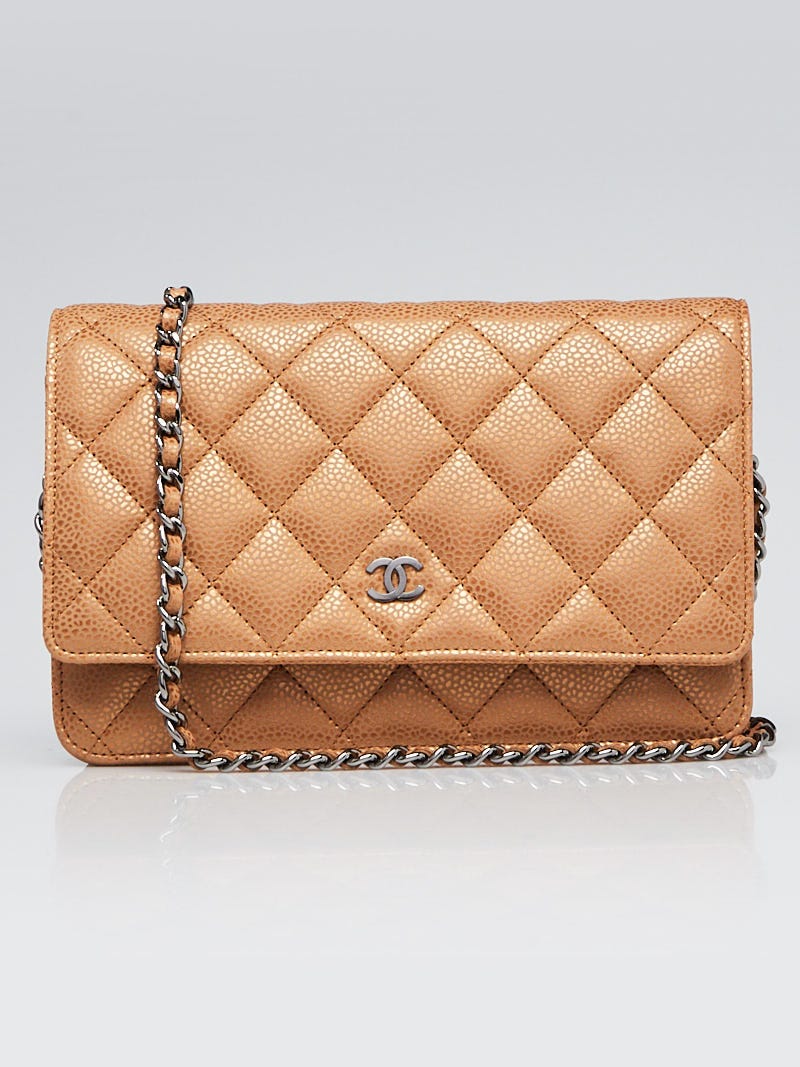 Chanel Copper Quilted Caviar Leather Classic WOC Clutch Bag