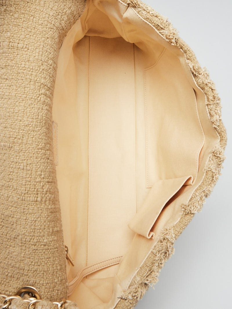 Chanel Gold Tweed Medium Single Flap Bag - Yoogi's Closet