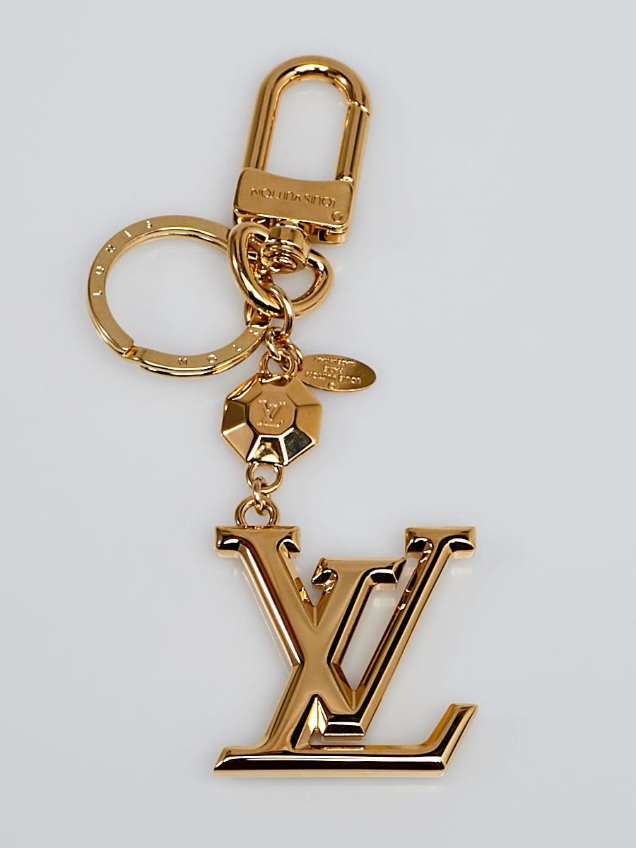 Louis Vuitton Goldtone Metal LV Facettes Key Holder and Bag Charm