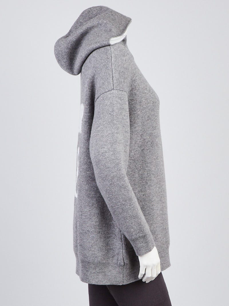 Christian Dior Grey Cashmere Blend Hooded J'adior 8 Sweater Christian Dior Grey Cashmere Blend Hooded J'adior 8 Sweater