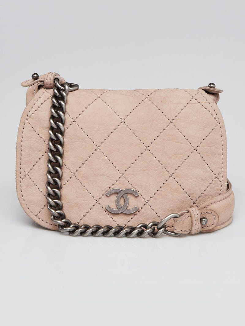 Chanel Taupe Diamond Stitch Leather Highlander Mini Crossbody Bag