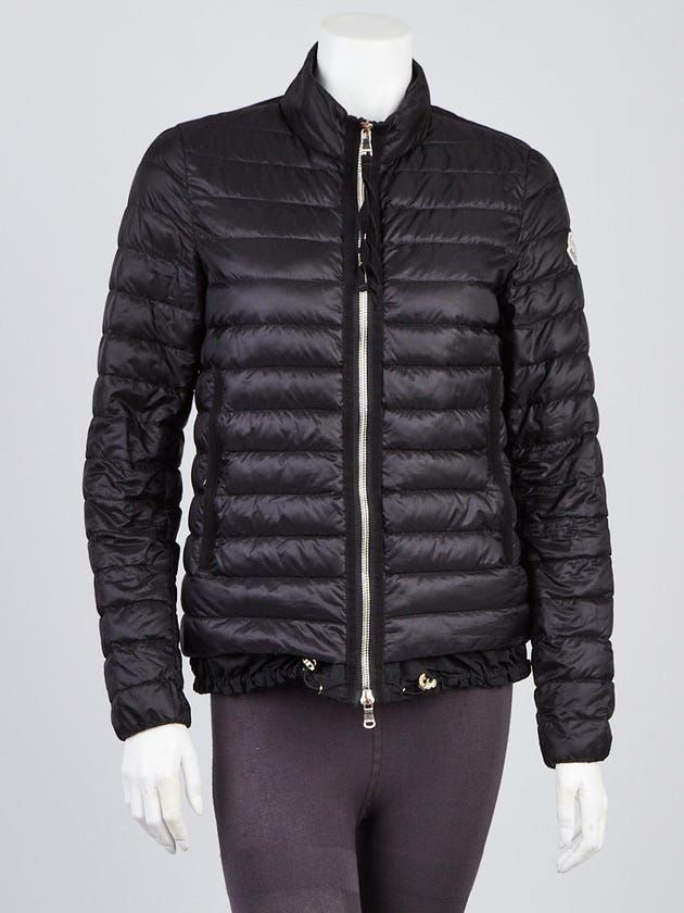 Moncler Black Quilted Nylon Zip Jacket Size 1