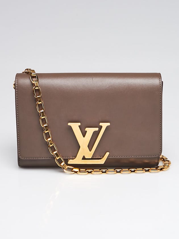 Louis Vuitton Grey Calfskin Leather Chain Louise MM Bag