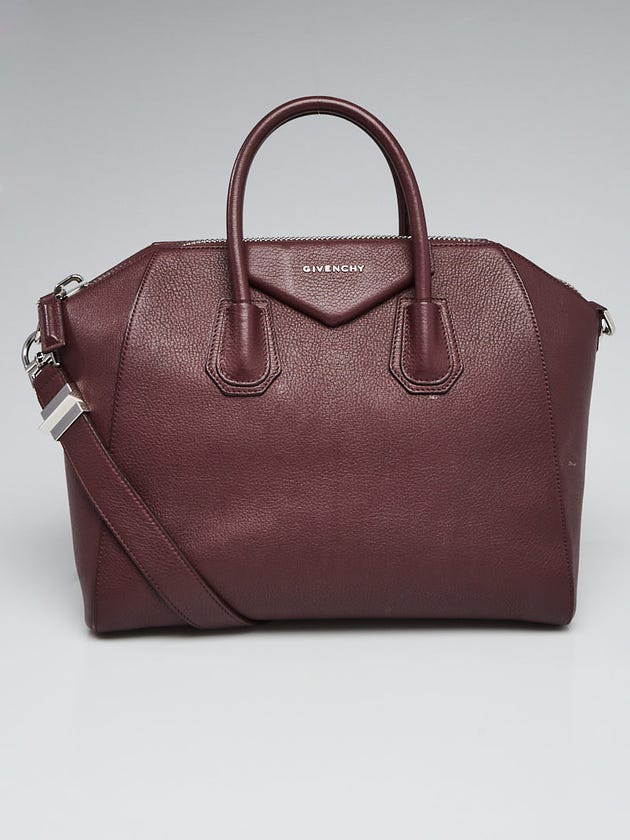 Givenchy Burgundy Sugar Goatskin Leather Medium Antigona Bag
