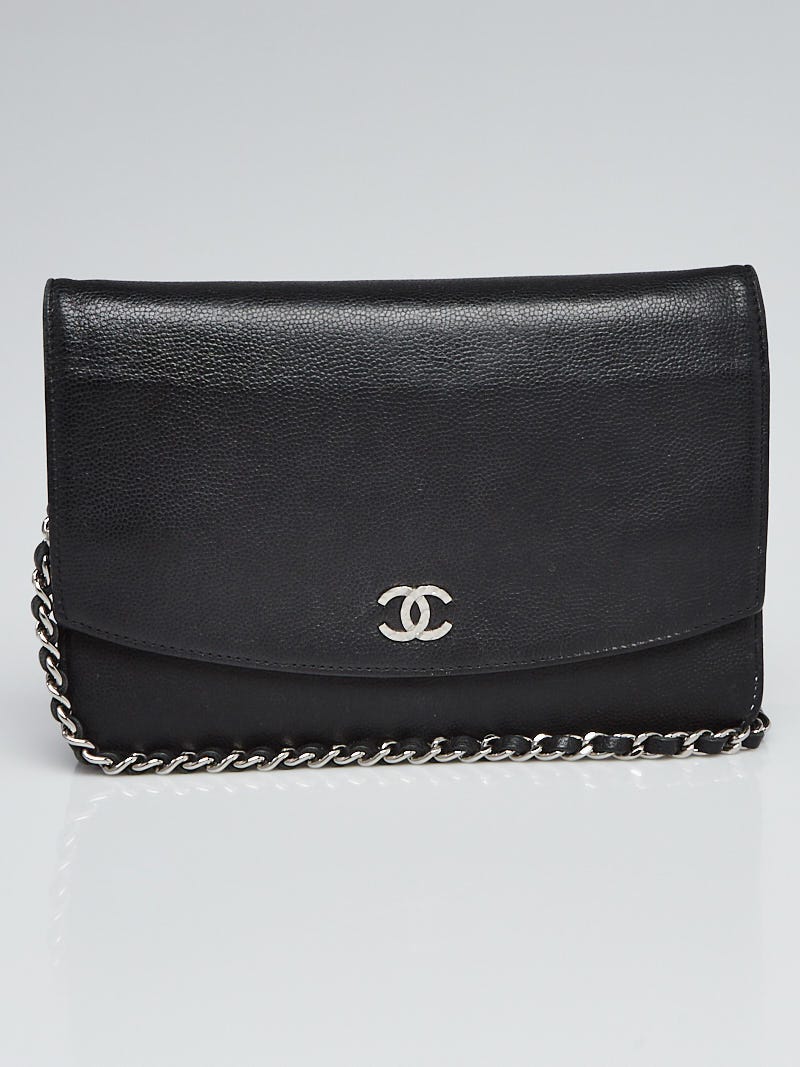 Chanel Black Caviar Leather Sevruga WOC Clutch Bag