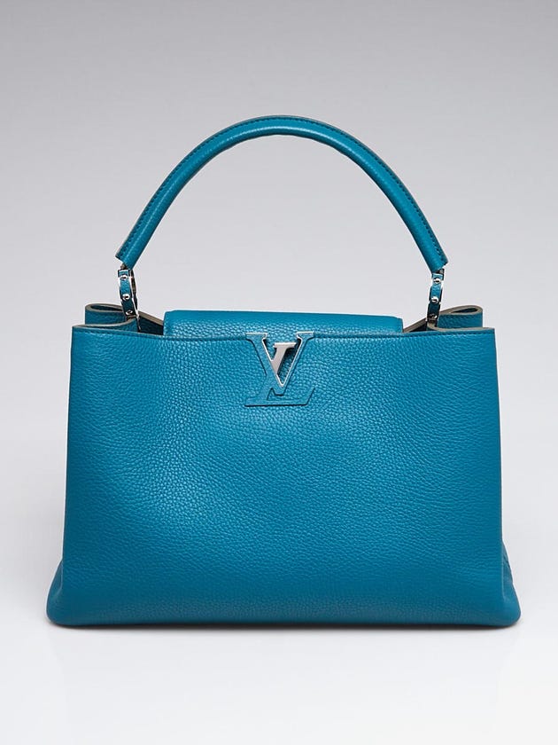 Louis Vuitton Blue Canard Taurillon Leather Capucines MM Bag