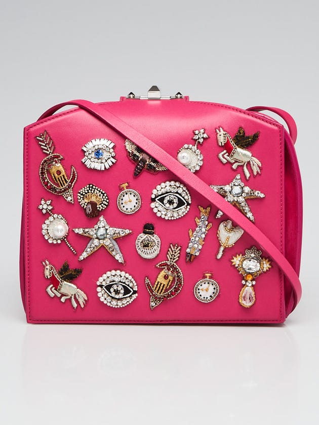 Alexander McQueen Pink Leather Charms Obsession Box Shoulder Bag