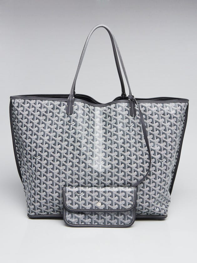 Goyard Grey Chevron Print Coated Canvas Anjou Reversible GM Tote Bag