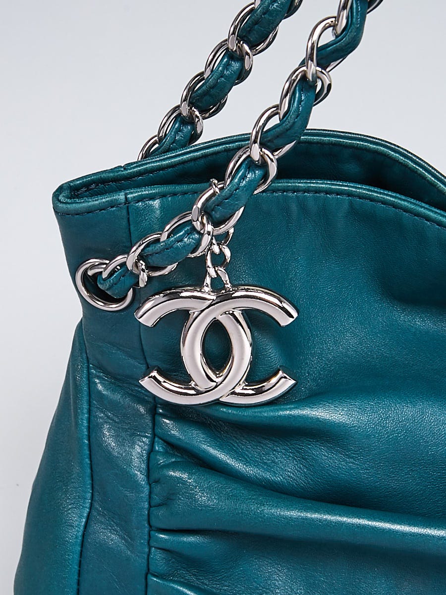 Chanel Turquoise Lambskin Leather Sharpei Large Tote Bag | Yoogi's