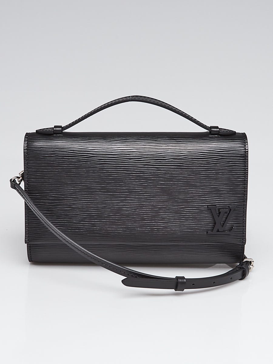 Vintage Louis Vuitton Purse Black Epi Leather 2 Zip Pochette