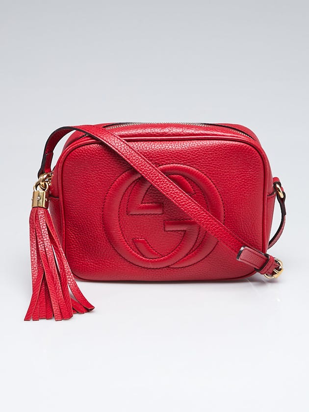 Gucci Red Pebbled Leather Soho Disco Small Shoulder Bag