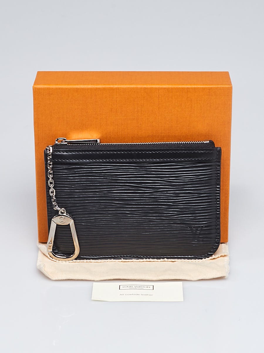 Louis Vuitton Black Epi Leather Noir Key Pouch Pochette Cles Keychain  107lv44