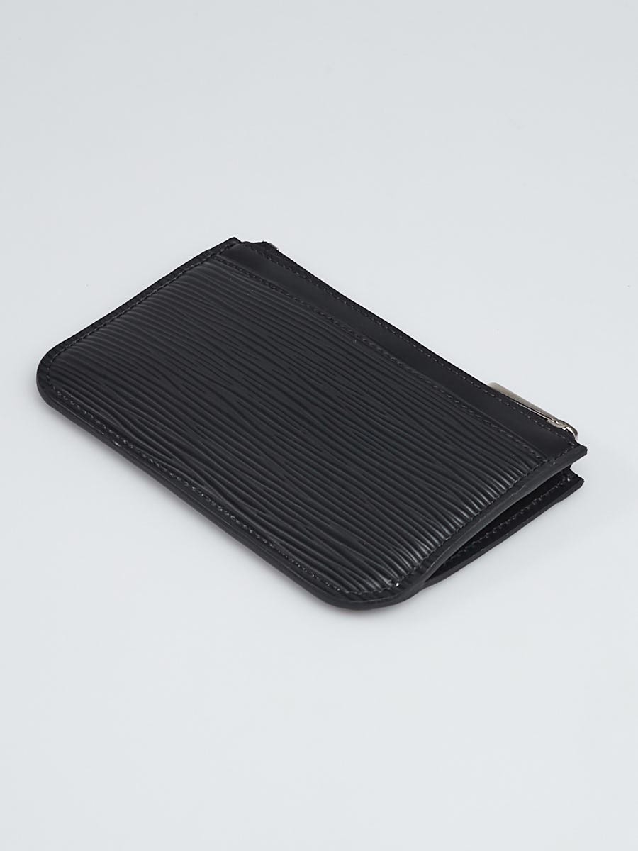 Louis Vuitton Black Epi Leather Noir Key Pouch Pochette Cles Silver 0LV29sW  