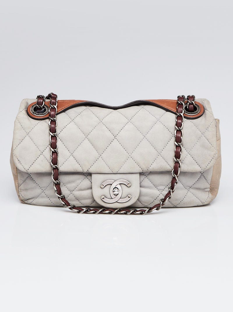 Chanel Grey Quilted Leather In-the-Mix Medium Flap Bag - Yoogi's