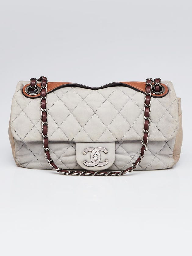 Chanel Grey Quilted Leather In-the-Mix Medium Flap Bag