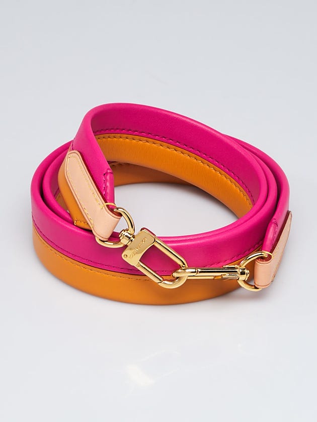 Louis Vuitton Orange/Pink Leather Shoulder Strap