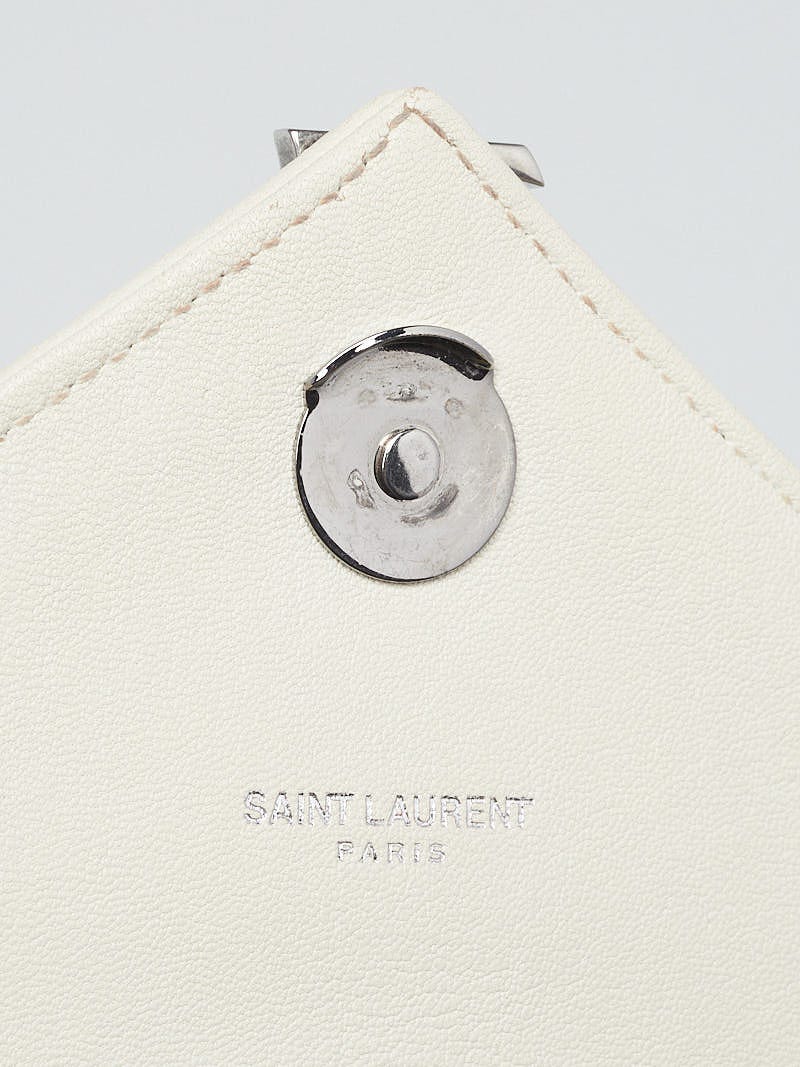 Yves Saint Laurent Beige Chevron Quilted Leather Monogram