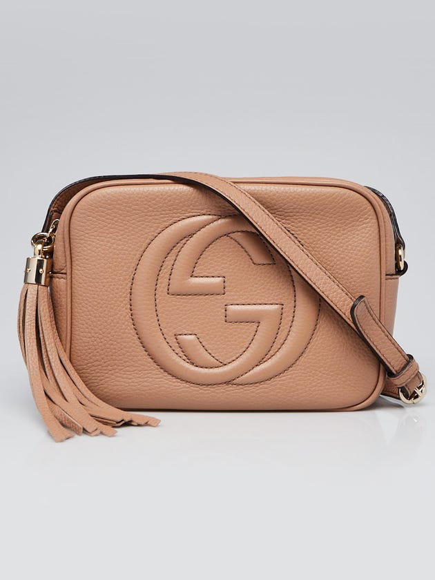 Gucci Beige Pebbled Leather Soho Disco Shoulder Bag