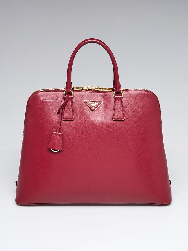 Prada Red Saffiano Leather Top Handle Bag BL0826