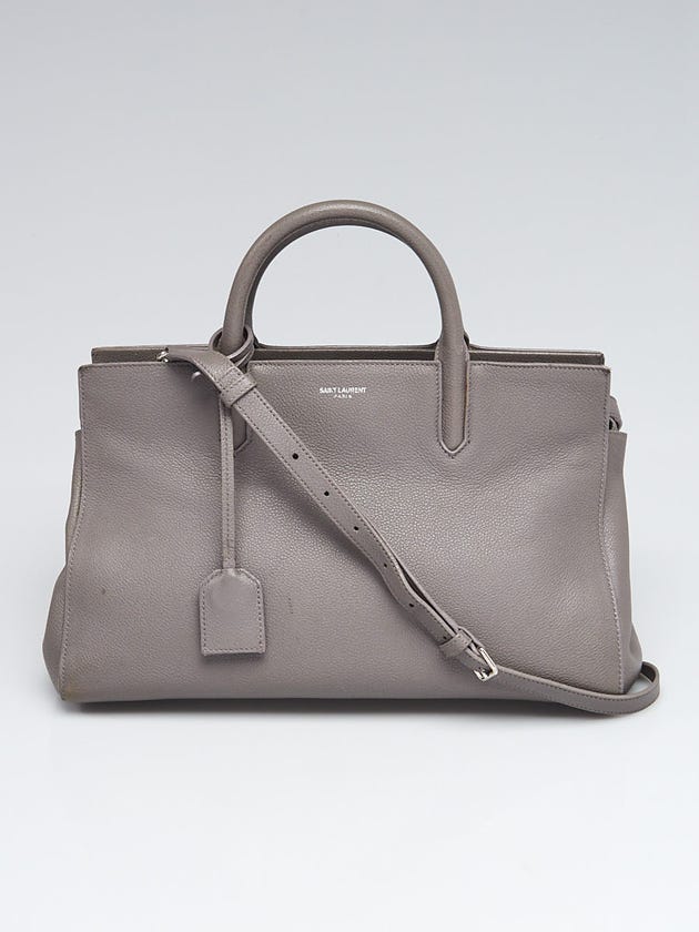 Yves Saint Laurent Grey Grained Leather Rive Gauche Cabas Small Tote Bag