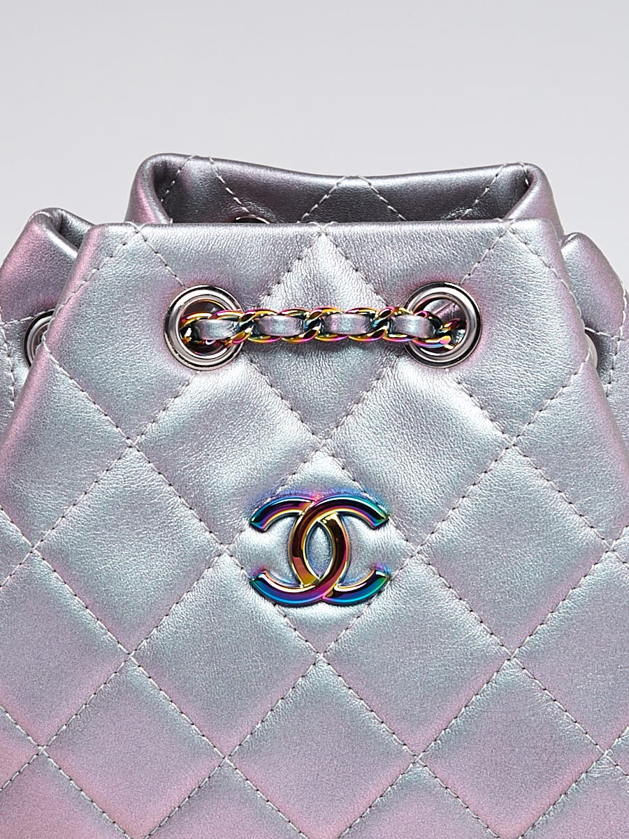 Chanel 17K Iridescent Gabrielle Medium Backpack Purple Quilted Leather –  Celebrity Owned