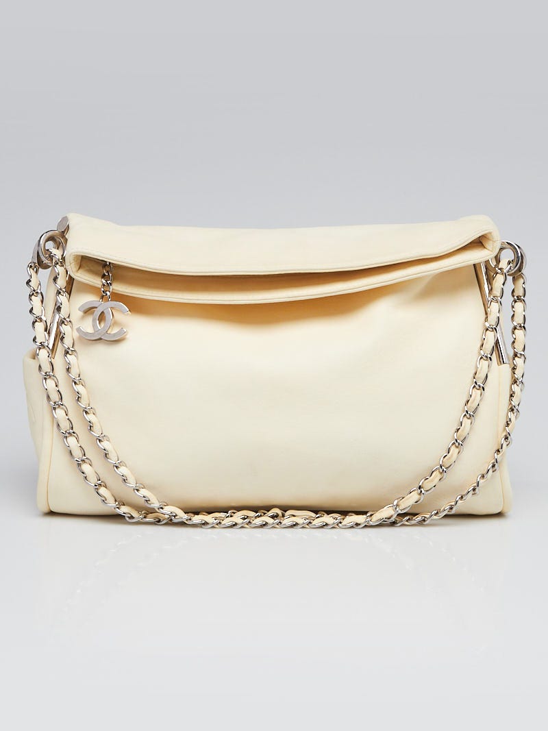 Chanel Ivory Lambskin Leather Medium Ultimate Soft Bag