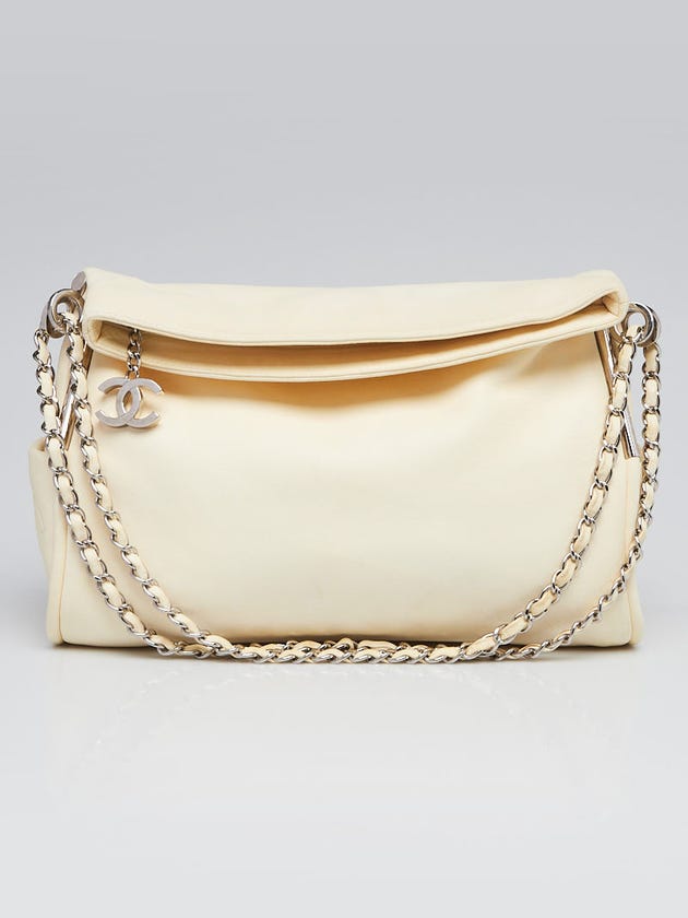 Chanel Ivory Lambskin Leather Medium Ultimate Soft Bag