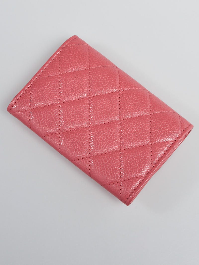 CHANEL Caviar Quilted Card Holder Light Pink 745291