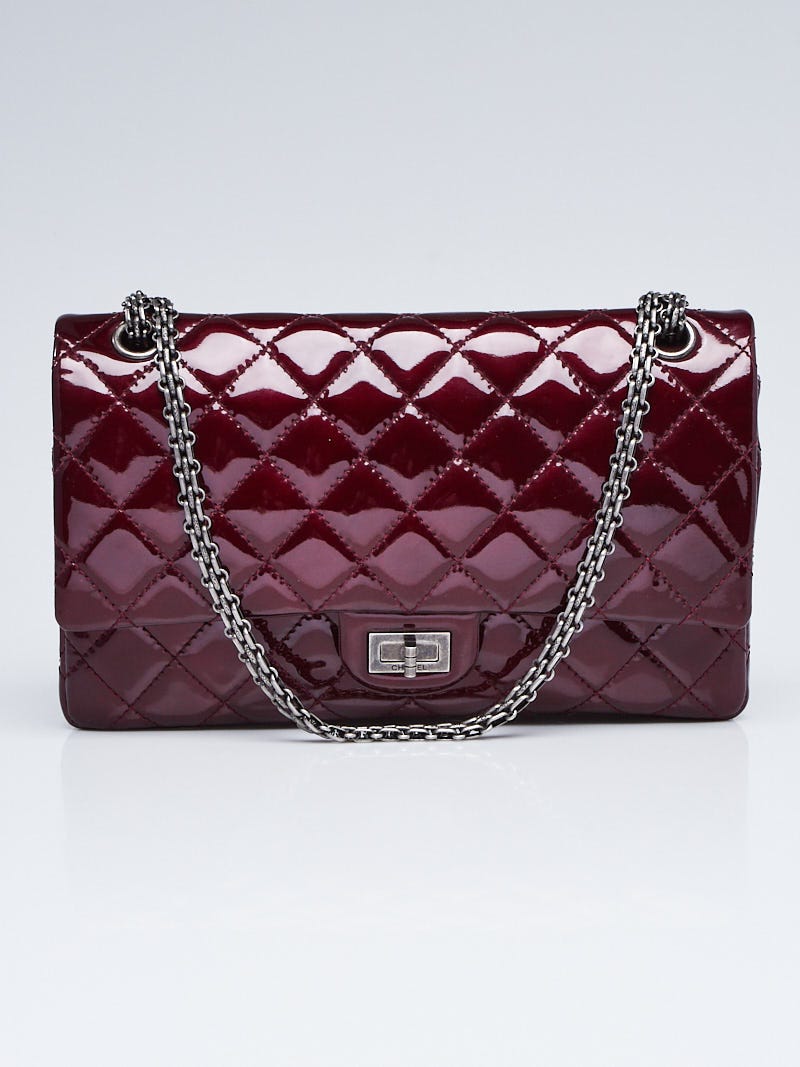 Chanel Dark Red Reissue 2.55 Quilted Classic Patent Leather 226 Flap Bag 