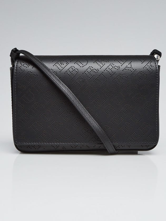 Burberry Black Perforated Leather Hampshire Crossbody Bag