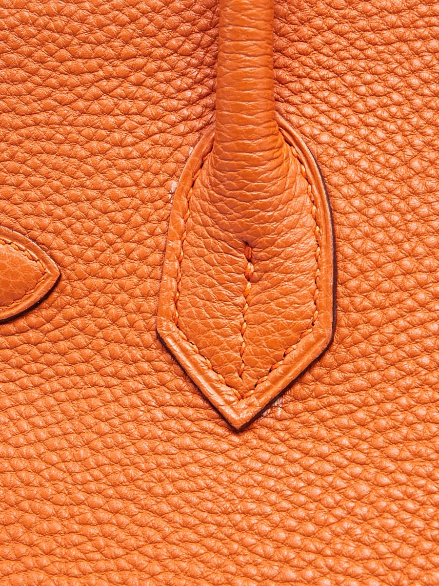 Hermes 30cm Orange Epsom Leather Gold Plated Birkin Bag - Yoogi's Closet