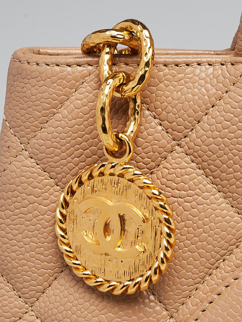 CHANEL Caviar Quilted Medallion Tote Beige 1268913