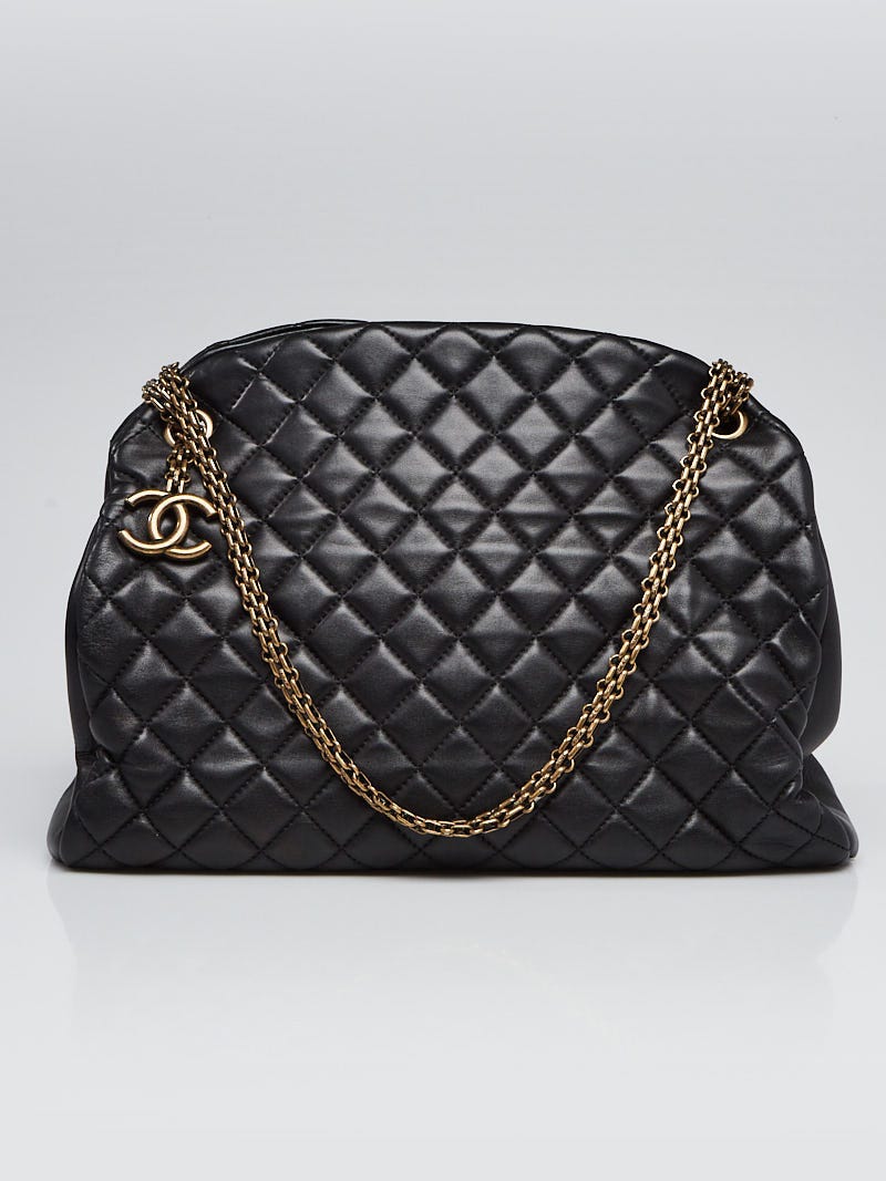 Chanel Black Quilted Lambskin Leather Large Just Mademoiselle Bowling Bag -  Yoogi's Closet