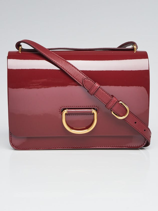 Burberry Red Patent Leather Medium D-Ring Crossbody Bag