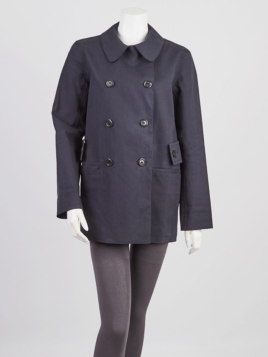 Louis Vuitton Navy Blue Cotton Macintosh Trench Coat Size 6/40 - Yoogi's  Closet