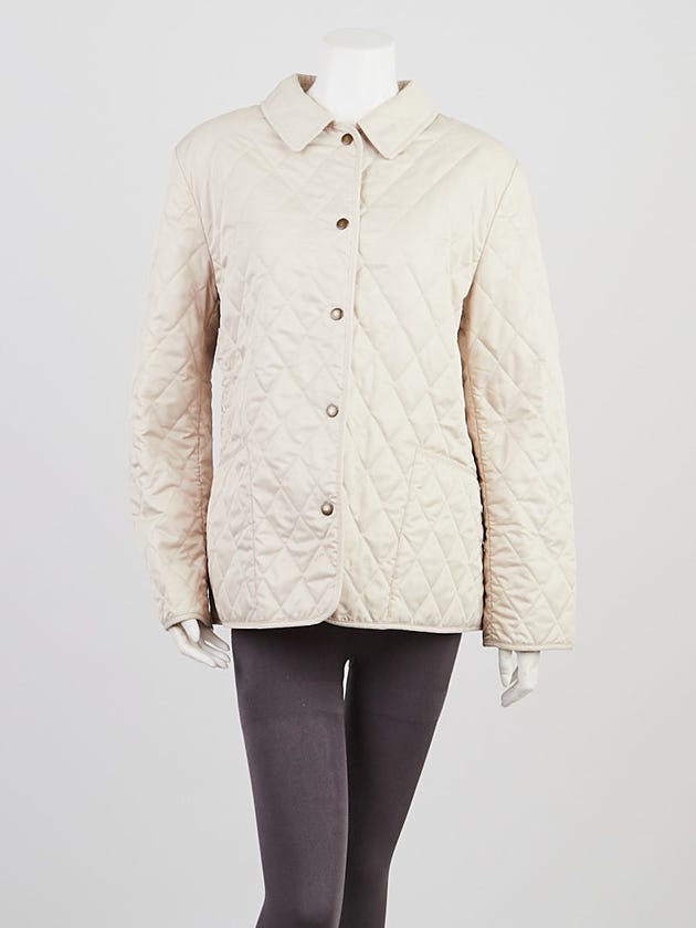 Burberry Beige Quilted Polyester Jacket Size M
