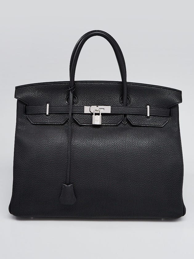Hermes 40cm Black Togo Leather Palladium Plated Birkin Bag