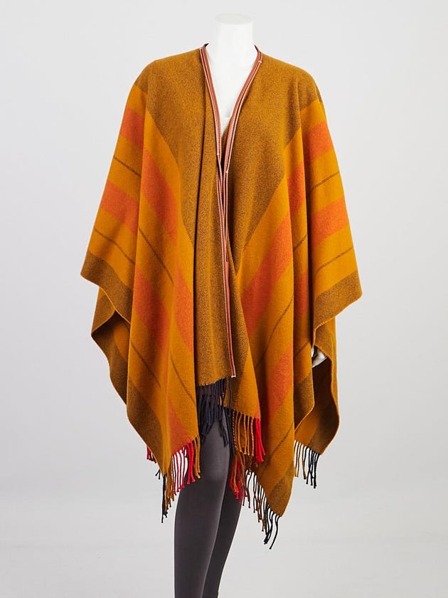 Hermes Paille Merino Wool/Cashmere Rocabar Poncho Size OS