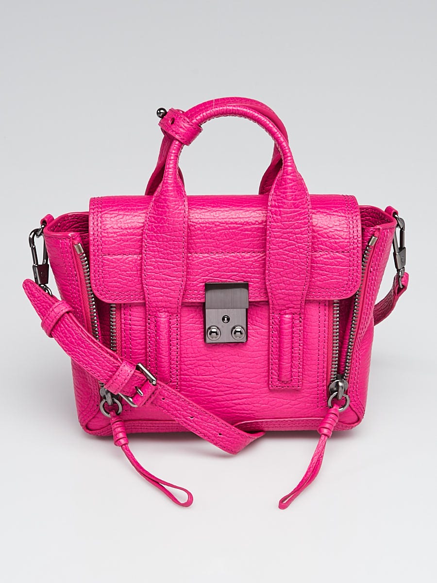 人気ブランドバ40代 3.1 Phillip Mini Leather Embossed Shark Fuchsia Bright Lim バッグ