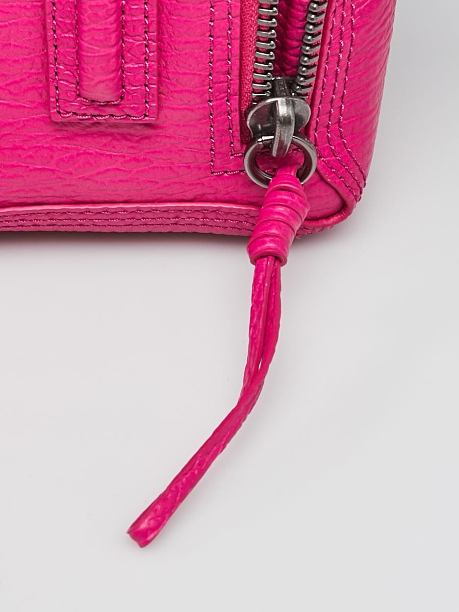 3.1 Phillip Lim Bright Fuchsia Shark Embossed Leather Mini Pashli