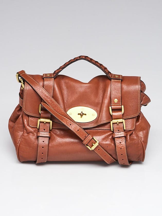 Mulberry Oak Soft Buffalo Leather Alexa Satchel Bag