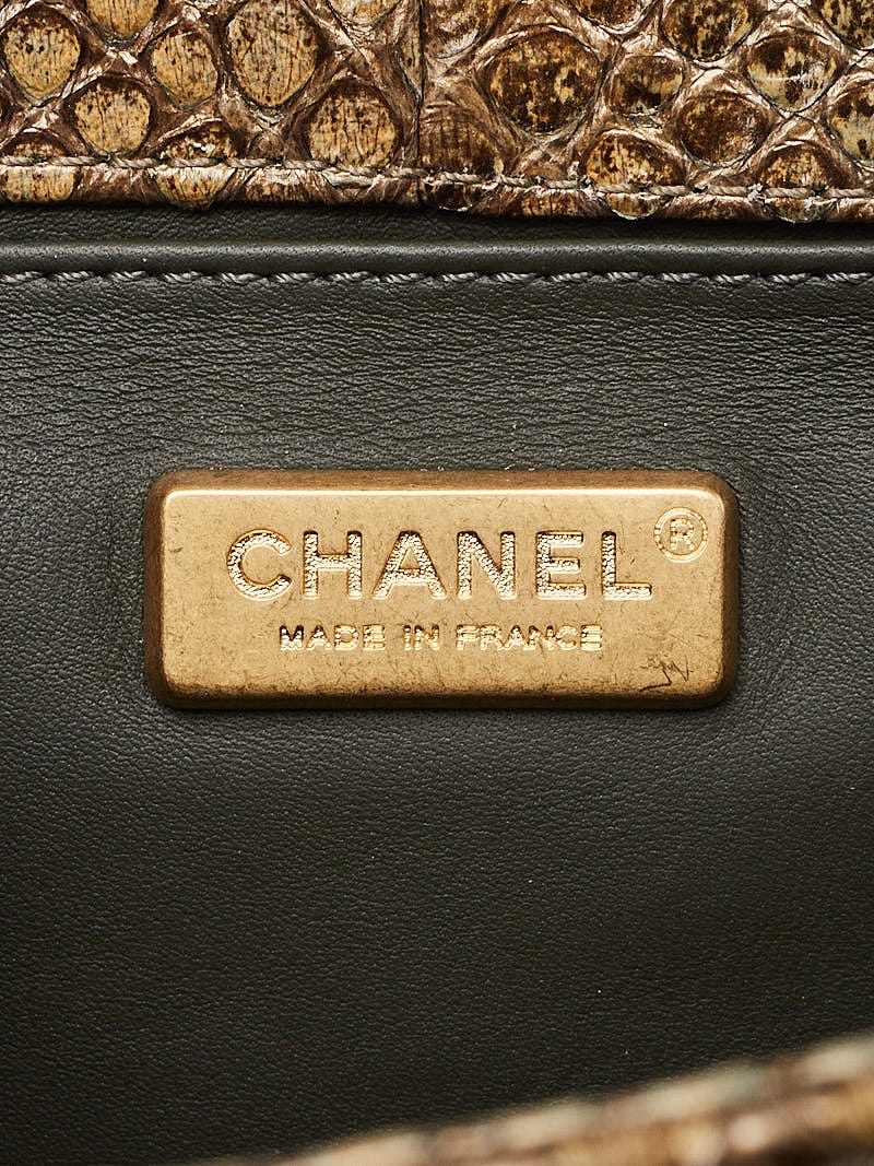 Chanel Gold Python and Crystal Embellished Medium Boy Bag - Yoogi's Closet