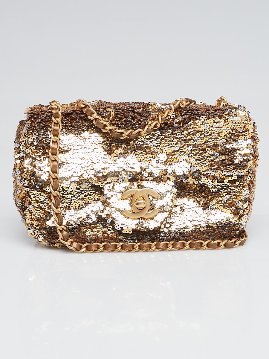 gold sequin chanel bag