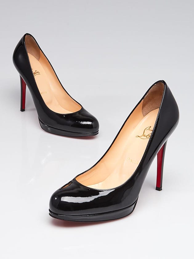 Christian Louboutin Black Patent Leather New Simple 120 Pumps Size 8/38.5