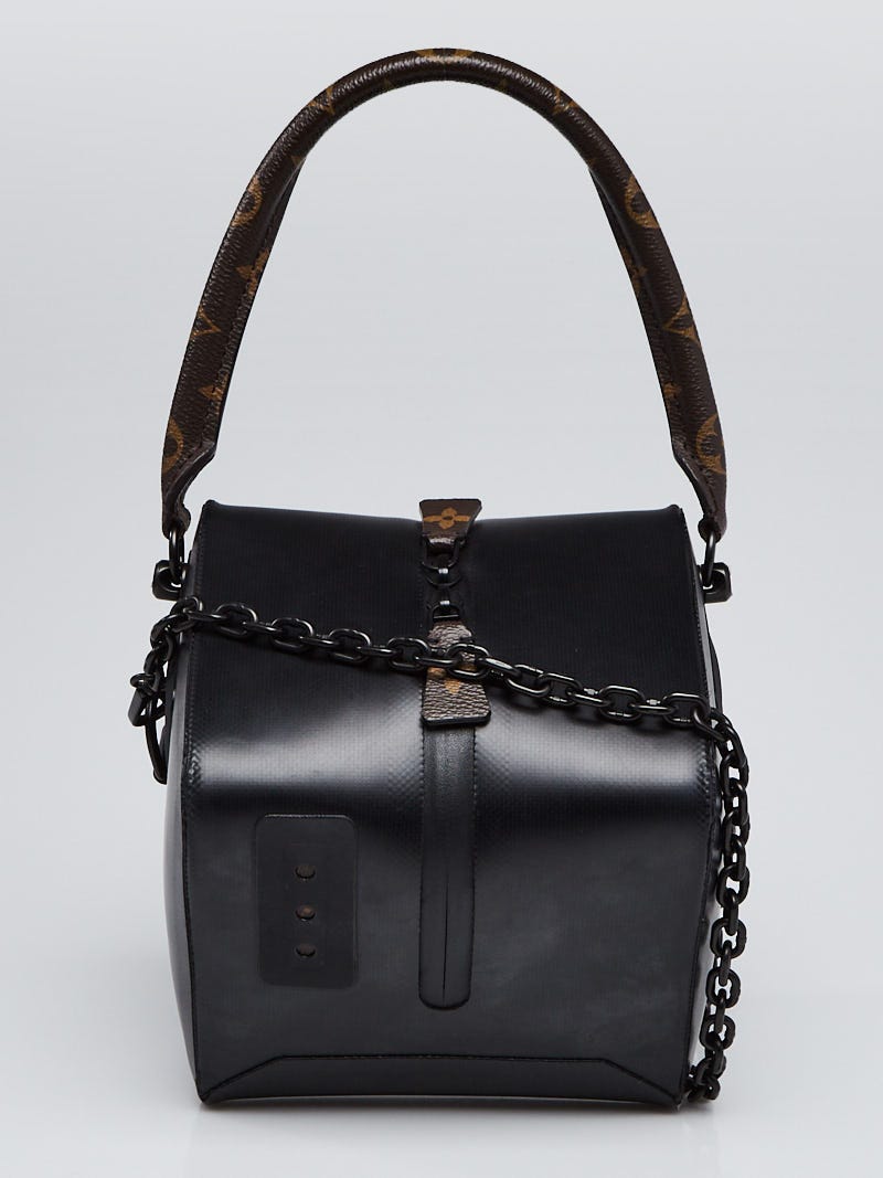Louis Vuitton Limited Edition Black Rubber Coated Monogram Canvas Square Bag  - Yoogi's Closet