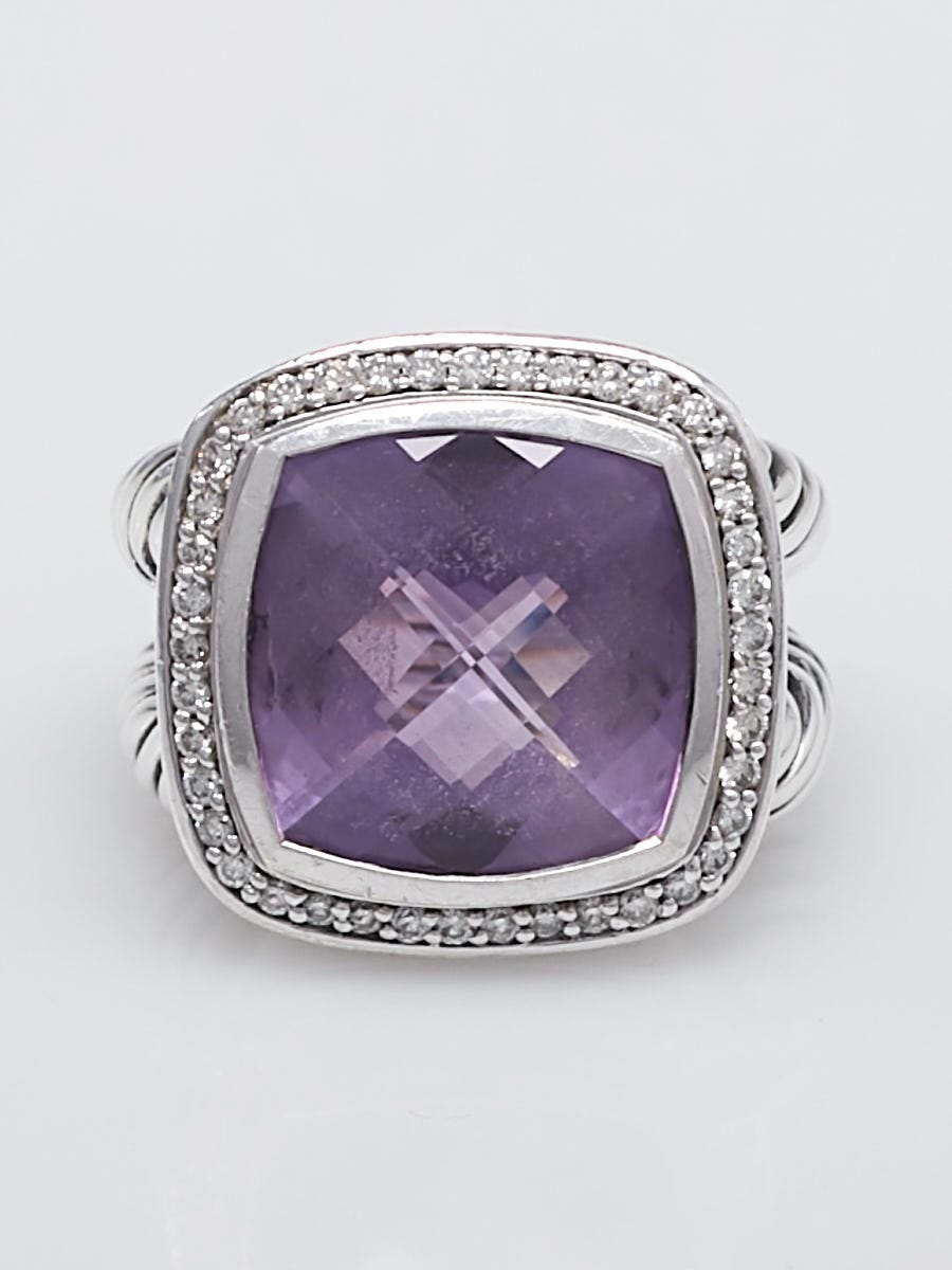 David Yurman Amethyst Diamonds Ring outlets Sz 8