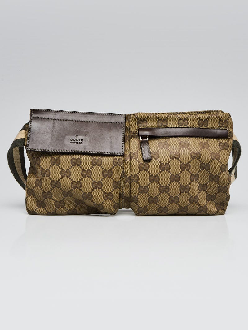 Gucci Leather GG Belt Bag in Green for Men