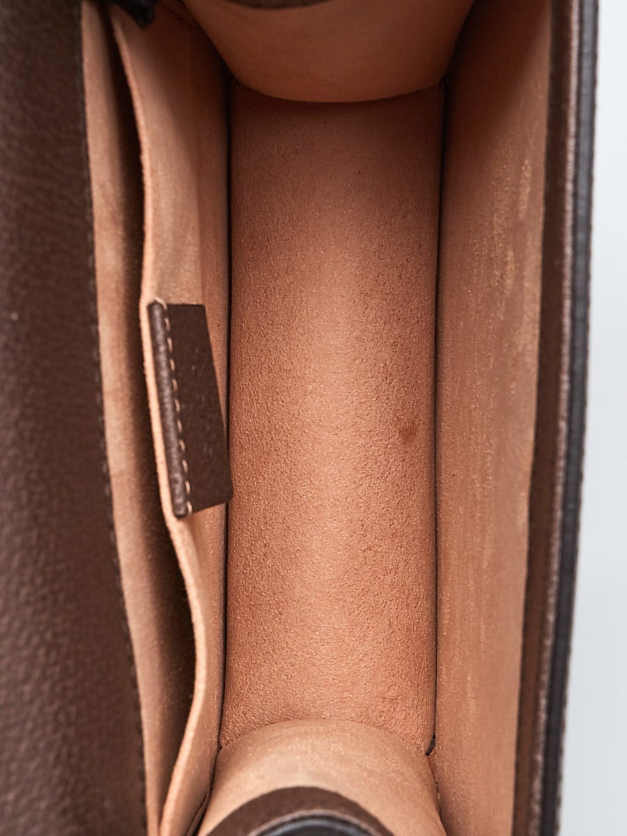 Gucci Brown Leather Crystal Heart Linea Totem Shoulder Bag