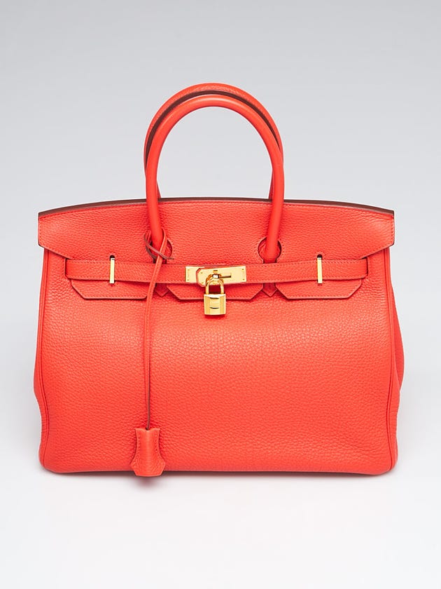 Hermes 35cm Capucine Togo Leather Gold Plated Hardware Birkin Bag